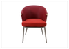 Autentico Red Dining Chair | Leather-Framed Fabric Seating | Metal Frame | Klaussner