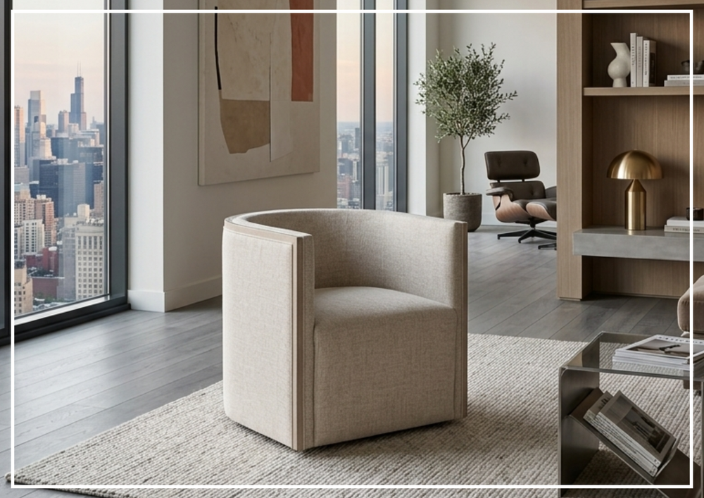 Universal Furniture Tanner Swivel Fabric Swivel Accent Chair with Skylark Finish-Jennihome