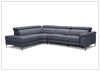 Axel L-Shaped Italian Leather Sectional Sofa with Electric Recliner