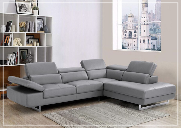 Gio Italia Barts Sectional Sofa with Motion Headrests