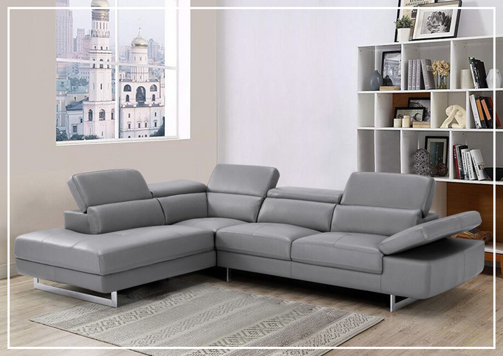 Gio Italia Barts Sectional Sofa with Motion Headrests