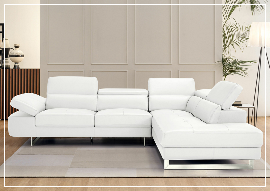 Gio Italia Barts Sectional Sofa with Motion Headrests