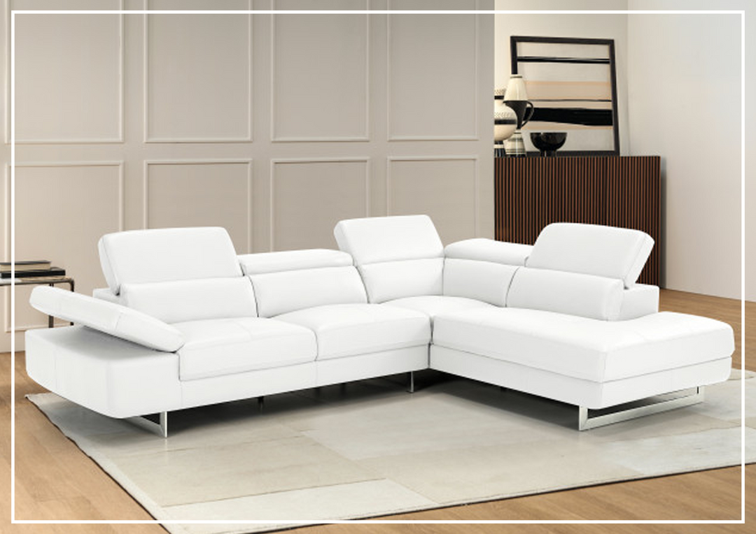 Gio Italia Barts Sectional Sofa with Motion Headrests