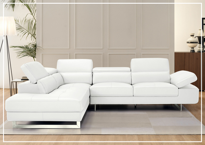 Gio Italia Barts Sectional Sofa with Motion Headrests