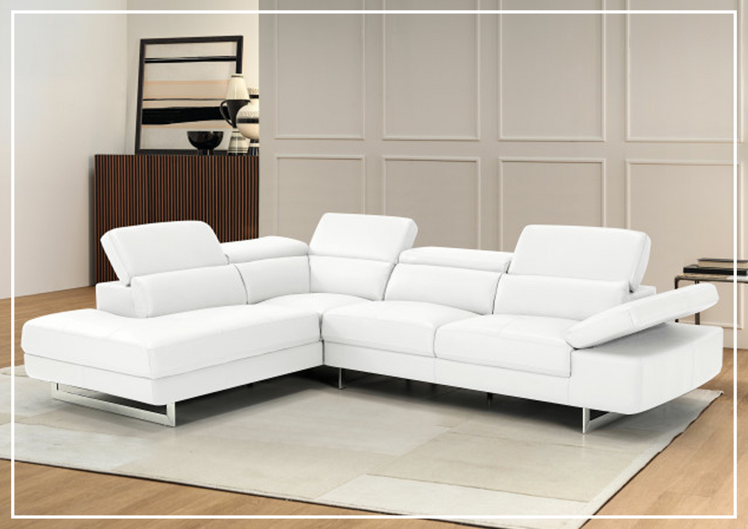 Gio Italia Barts Sectional Sofa with Motion Headrests