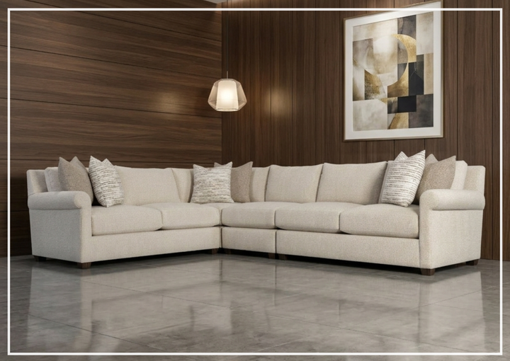 Barnes Fabric Sectional | With Throw Pillow | Bernhardt