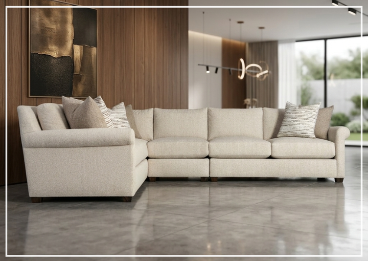 Barnes Fabric Sectional | With Throw Pillow | Bernhardt