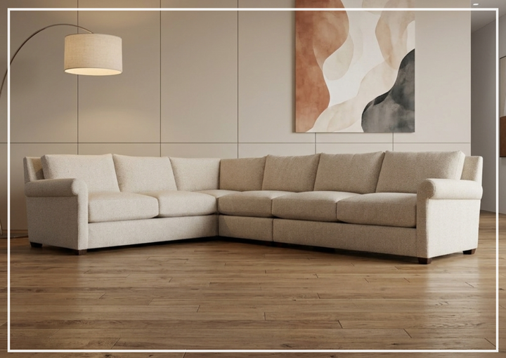 Barnes Fabric Sectional | With Throw Pillow | Bernhardt