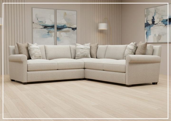 Barnes Fabric Sectional | With Throw Pillow | Bernhardt