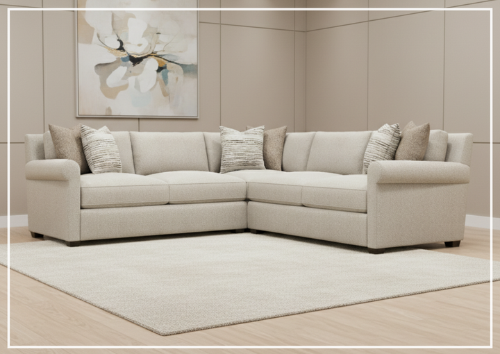 Barnes Fabric Sectional | With Throw Pillow | Bernhardt