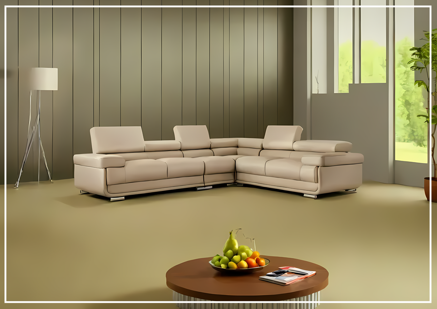 Baxton L-Shaped Leather Sectional Sofa