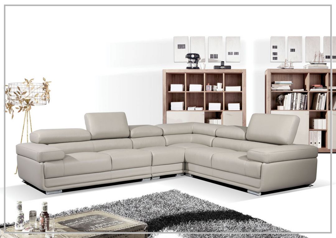 Baxton L-Shaped Leather Sectional Sofa