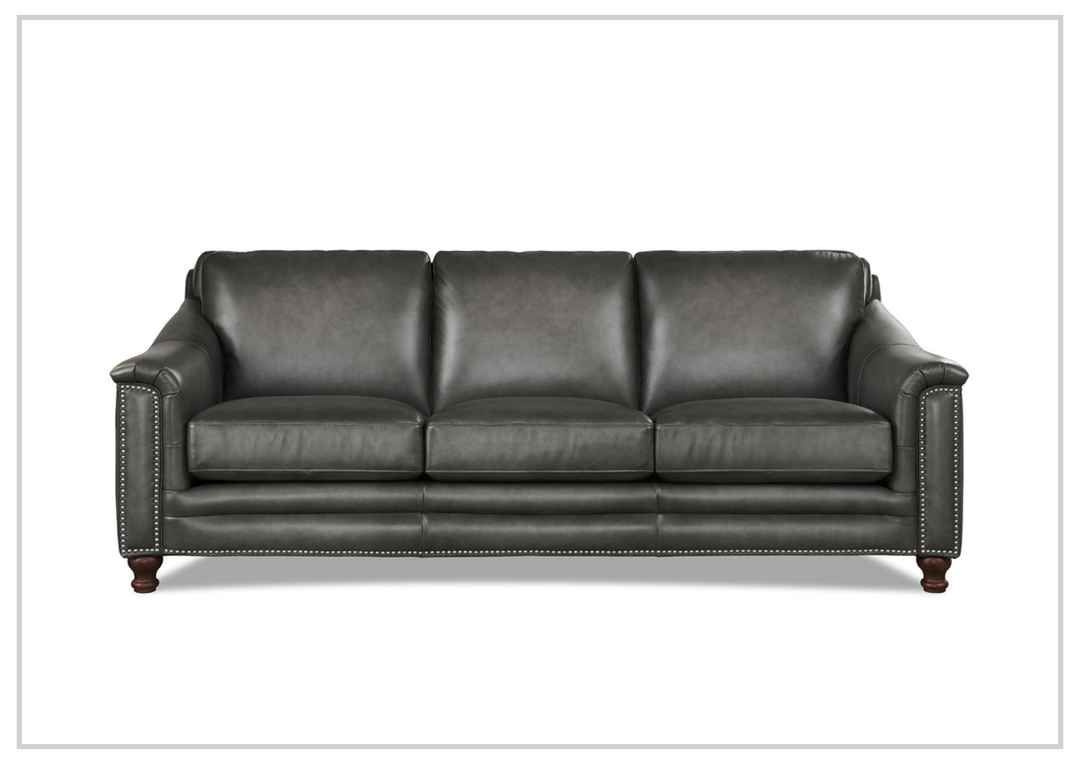 Hydeline Belfast Leather Sofa With Nail-Head Finish
