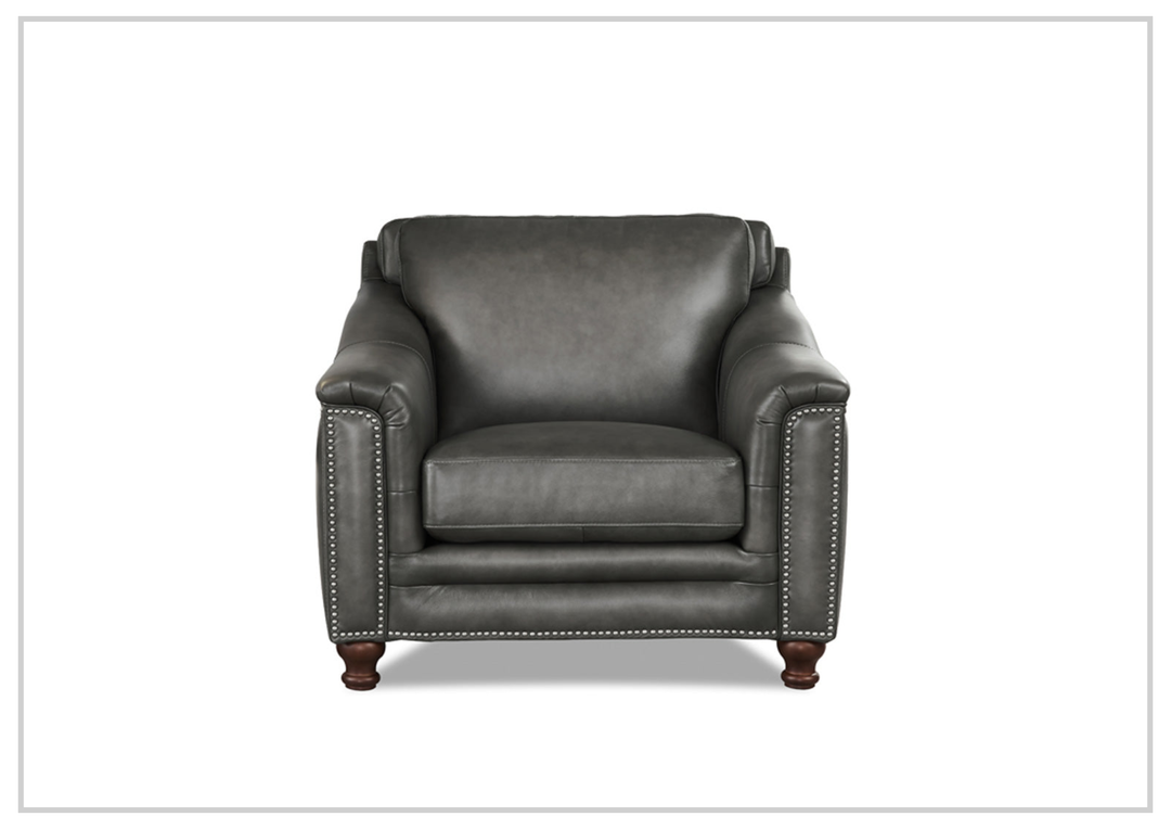 Hydeline Belfast Leather Chair With Nail-Head Finish