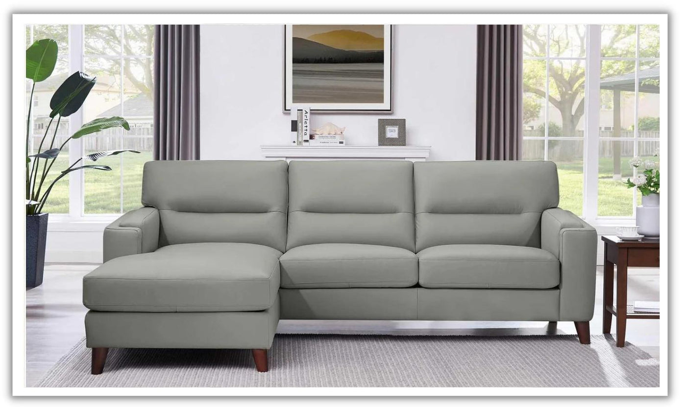 Elm L-Shape 3-Seater Leather Sectional Sofa with Modern Design