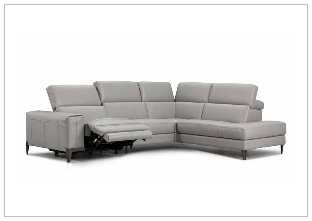 Nicoletti Italia Benjamin L-shaped Leather Sectional Recliner Chaise