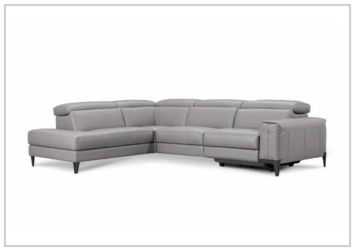 Nicoletti Italia Benjamin L-shaped Leather Sectional Recliner Chaise