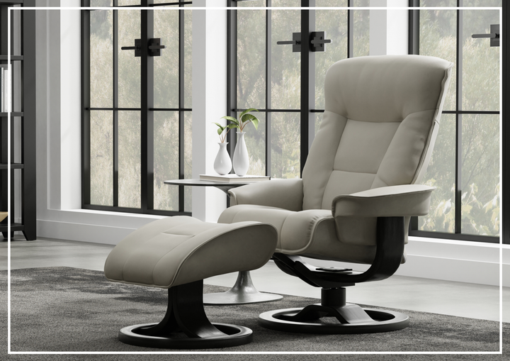 Bergen R Leather Recliner Chair | Foot Stool | Fjords - Jennihome
