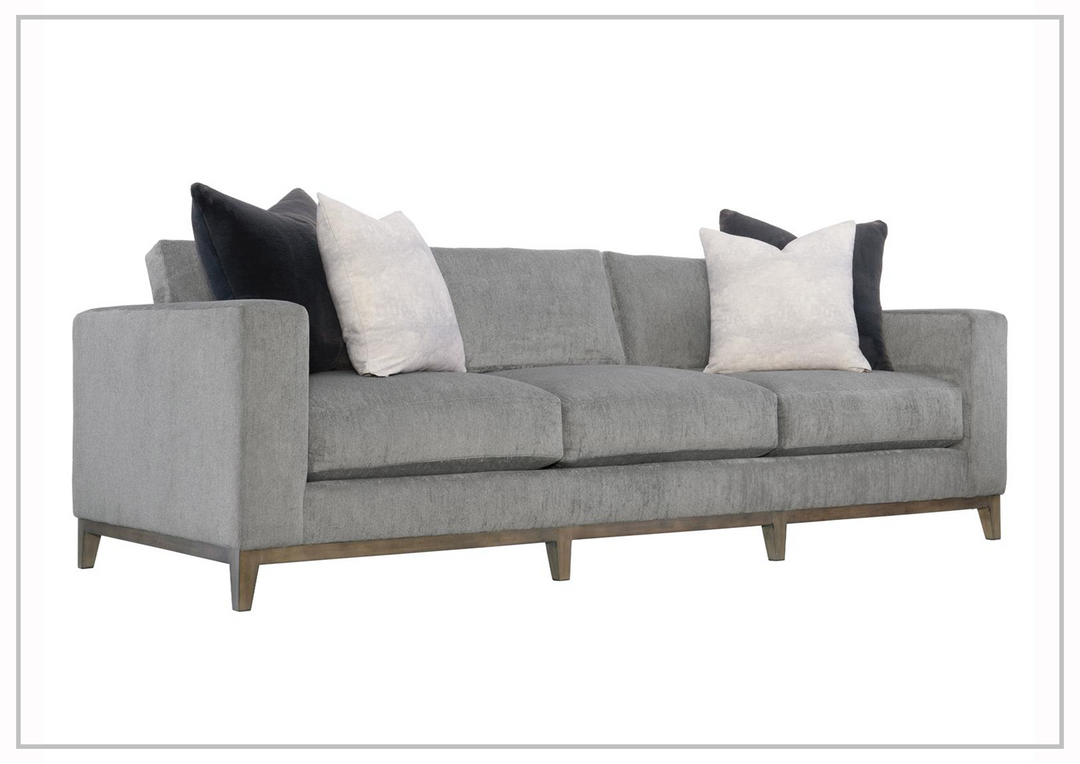 Bernhardt Noel Fabric Sofa With Plush Feather Down Cushions in Gray-Jennihome