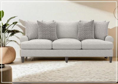 Bernhardt Isabella Fabric Sofa with Plush Feather Down Cushions