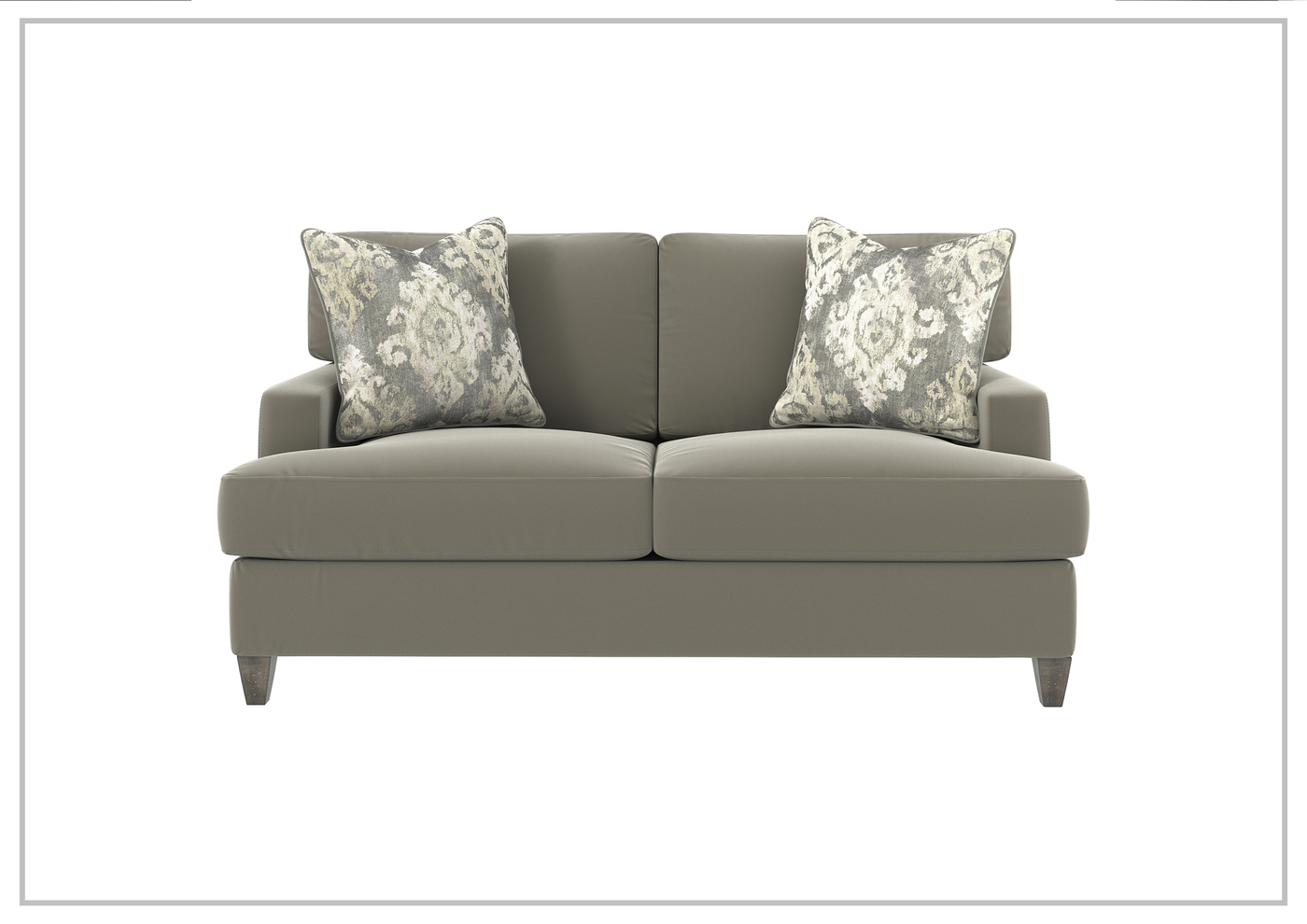 Bernhardt Mila Fabric Loveseat with Plush Feather Down Cushions