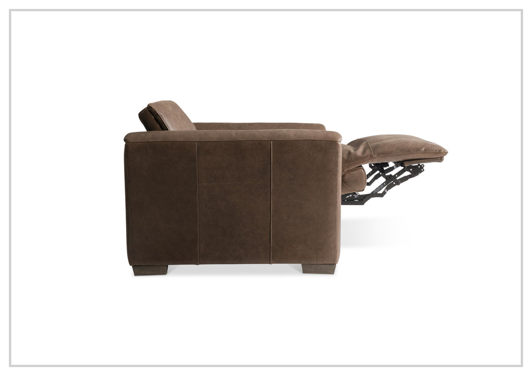 Billings Leather Power Recliner Chair | Padded Track Arms | Power Footrest | Bernhardt-Jennihome