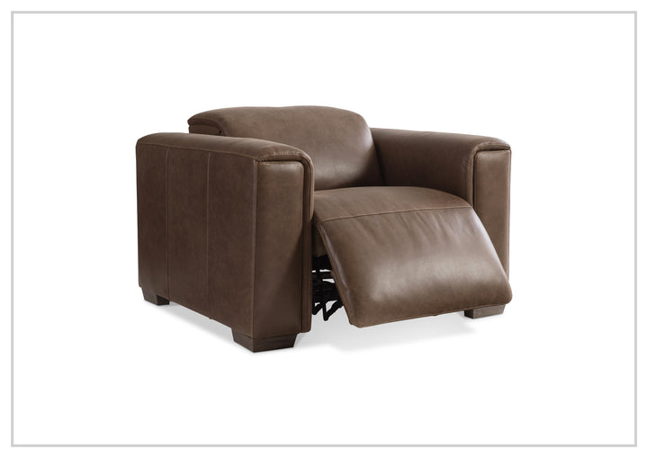 Billings Leather Power Recliner Chair | Padded Track Arms | Power Footrest | Bernhardt-Jennihome