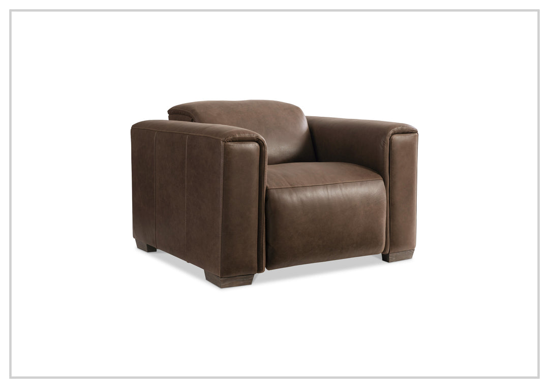 Billings Leather Power Recliner Chair | Padded Track Arms | Power Footrest | Bernhardt-Jennihome