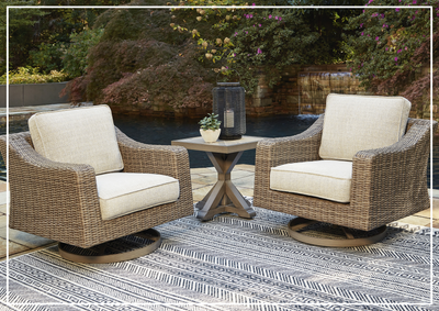 Borgata Outdoor Nuvella fabric Swivel Lounge Chair