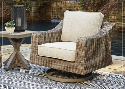 Borgata Outdoor Nuvella fabric Swivel Lounge Chair