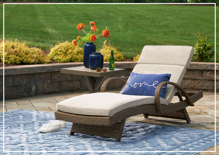 Gio Italia Borgata Adjustable Outdoor Chaise Lounge with Nuvella Cushion