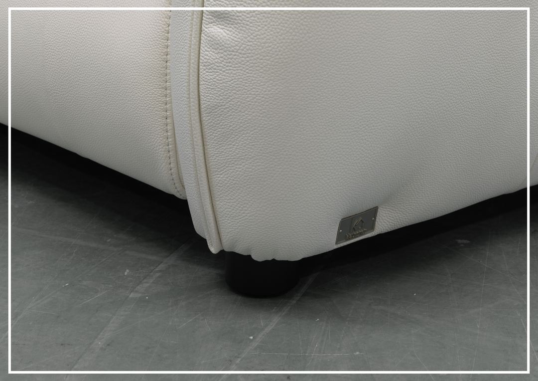Bravello Sofa | White Leather | Double Power Reclining | Klaussner