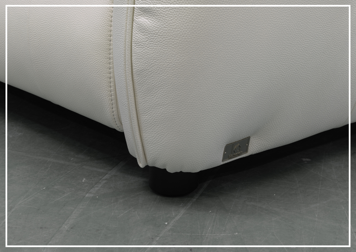 Bravello Sofa | White Leather | Double Power Reclining | Klaussner