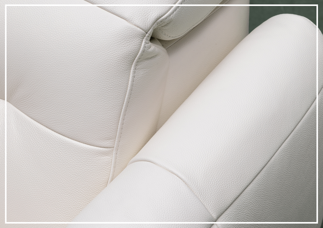Bravello Sofa | White Leather | Double Power Reclining | Klaussner