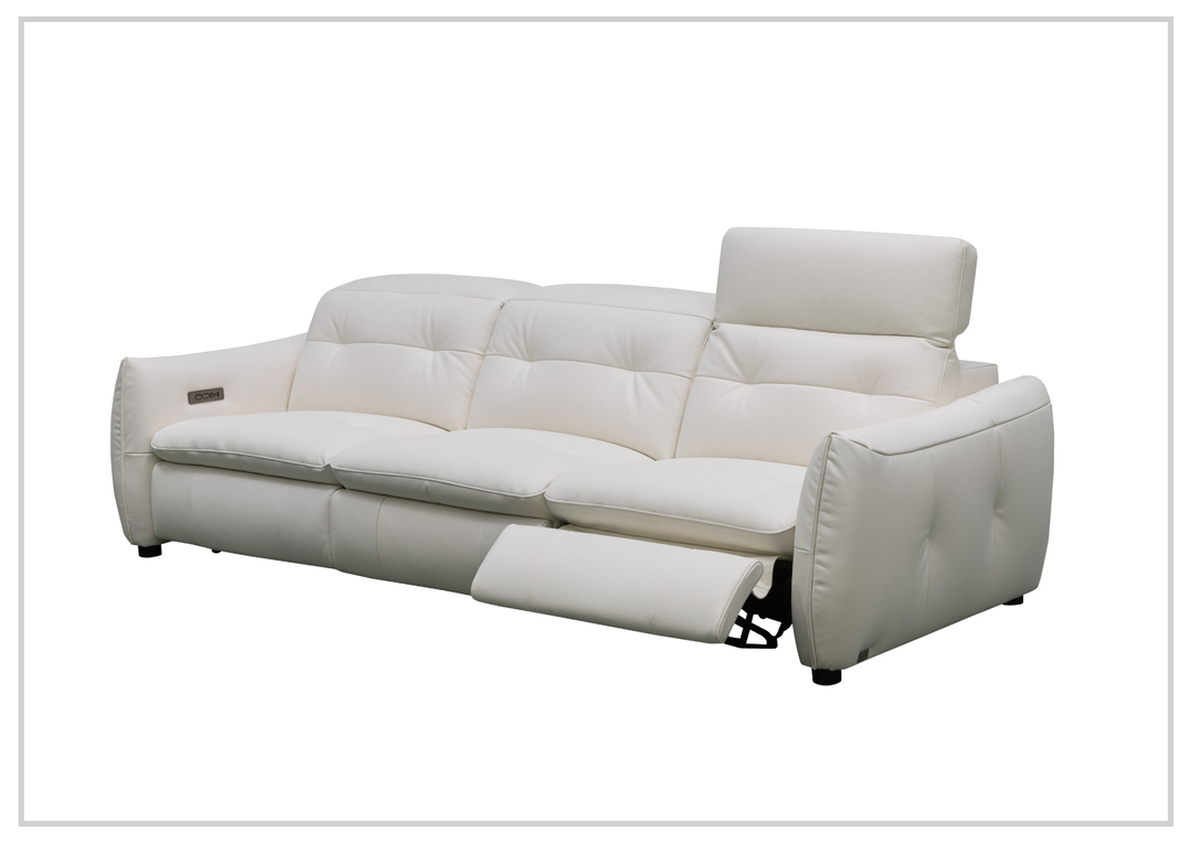 Bravello Sofa | White Leather | Double Power Reclining | Klaussner