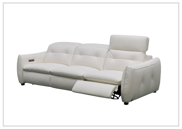 Bravello Sofa | White Leather | Double Power Reclining | Klaussner