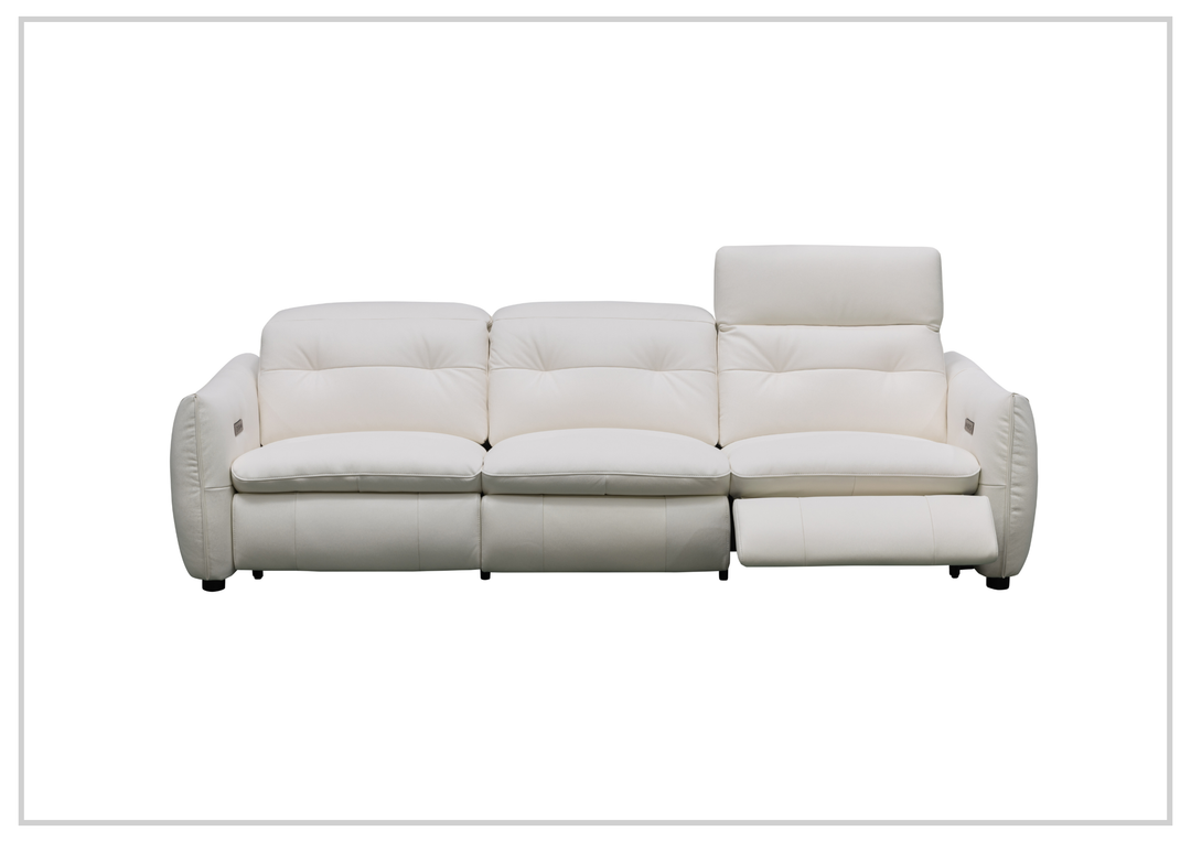 Bravello Sofa | White Leather | Double Power Reclining | Klaussner