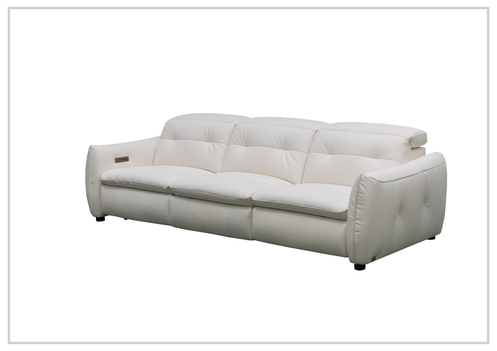 Bravello Sofa | White Leather | Double Power Reclining | Klaussner