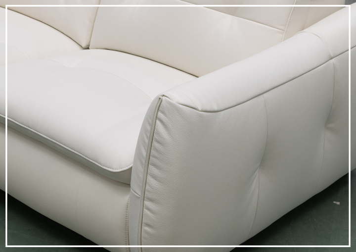 Bravello Sofa | White Leather | Double Power Reclining | Klaussner