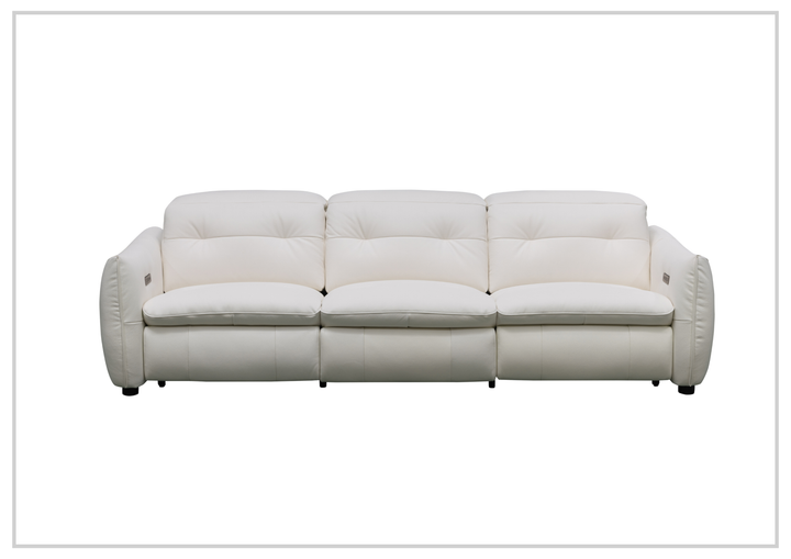 Bravello Sofa | White Leather | Double Power Reclining | Klaussner
