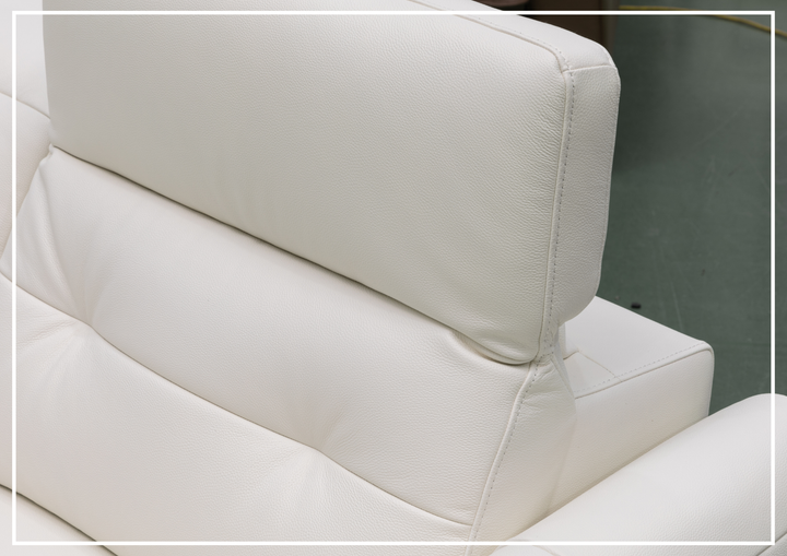 Bravello Sofa | White Leather | Double Power Reclining | Klaussner