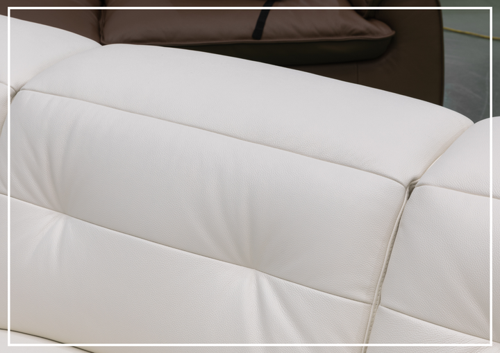 Bravello Sofa | White Leather | Double Power Reclining | Klaussner