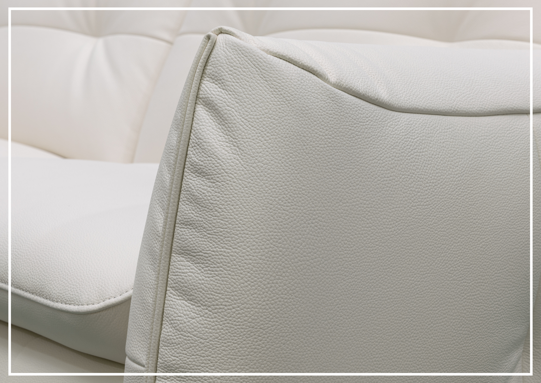 Bravello Sofa | White Leather | Double Power Reclining | Klaussner