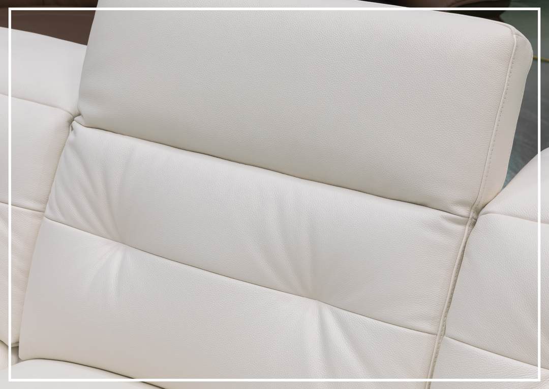 Bravello Sofa | White Leather | Double Power Reclining | Klaussner