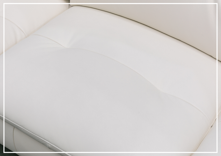 Bravello Sofa | White Leather | Double Power Reclining | Klaussner