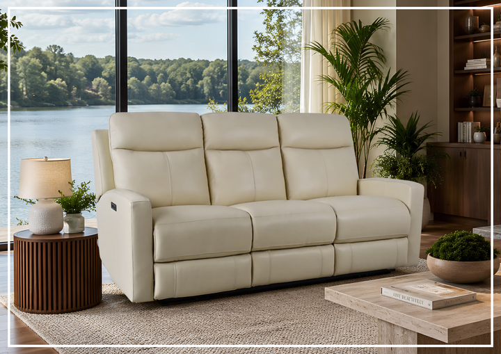 Brento Leather Match Power Reclining Sofa | USB Charging | Klaussner