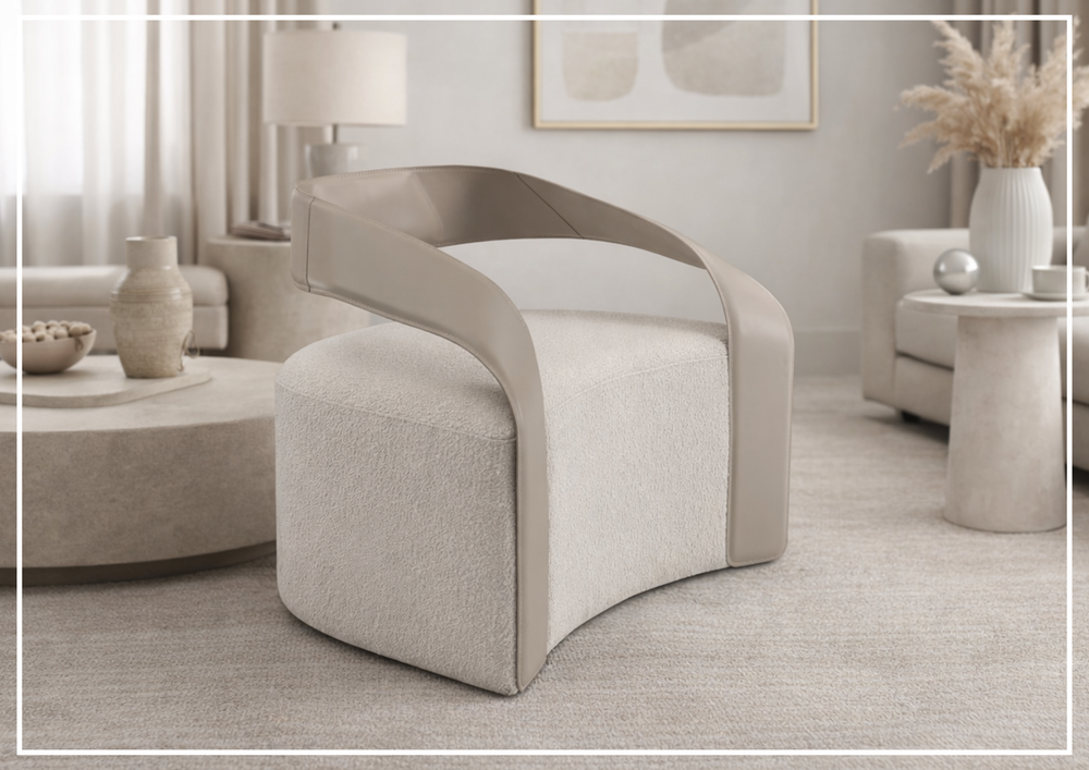 Brivelle Accent Chair | Gray Leather | Klaussner - Jennihome