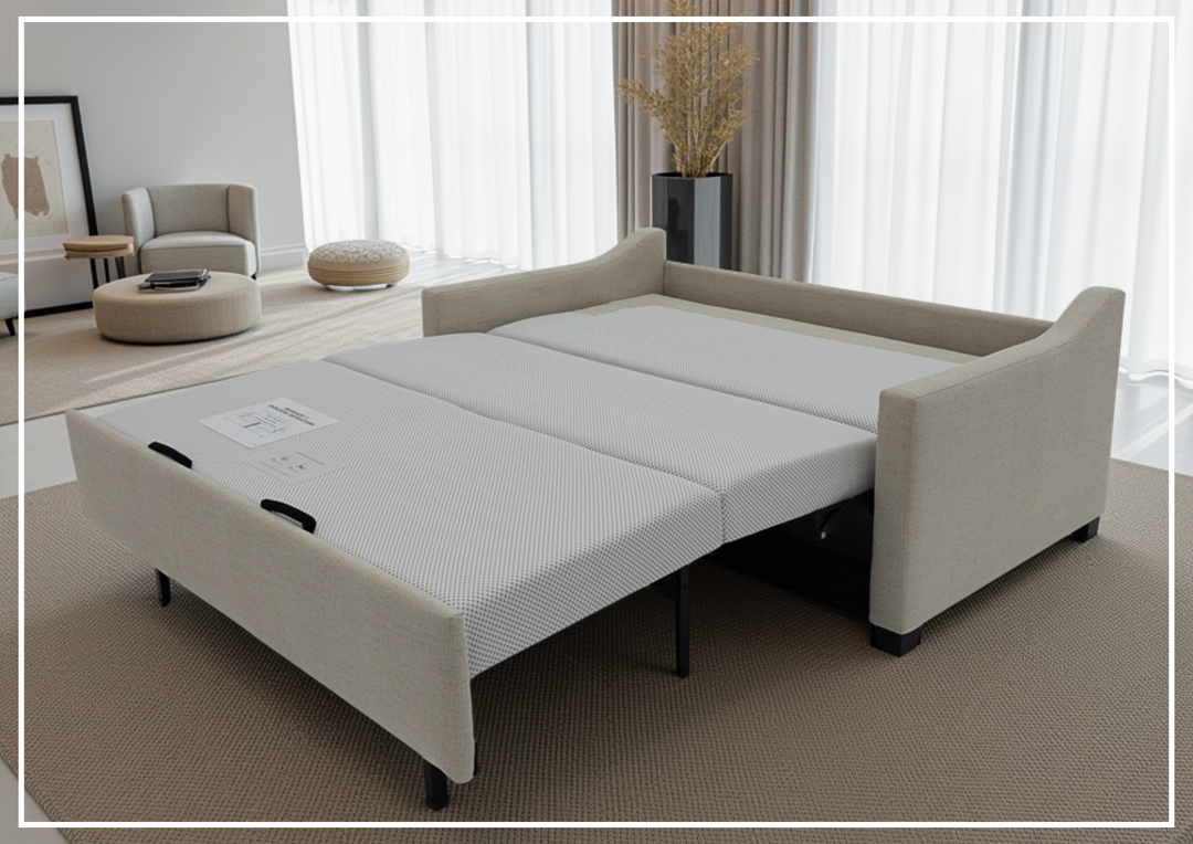 Klaussner Calloway Fabric Sleeper Sofa with Premium High-Resiliency Foam Support-Jennihome