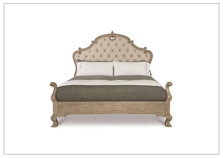 Bernhardt Campania King-sized Wooden Panel Bed in Soft Beige