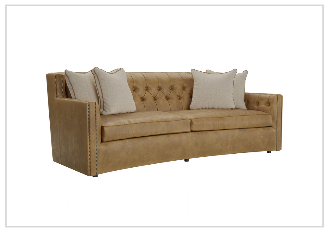 Candace Leather Sofa | Track Arms | Nailhead Trim | Bernhardt-Jennihome